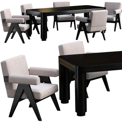 Dining table Eichholtz Atrlier+ chair Eichholtz Greta — Вид 1