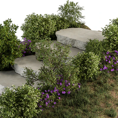 Landscape Furniture Rock stairs with Garden - Architect Element 56 — Вид 2