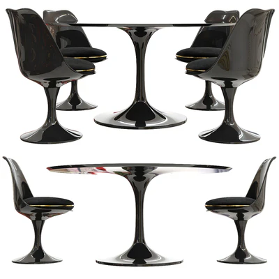 Saarinen tulip table chairs — Ver 2