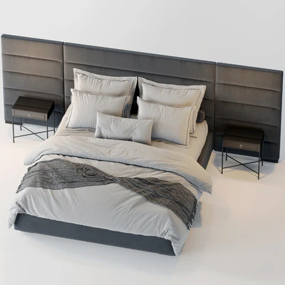 RH Modena Horizontal Channel Panel Fabric Platform Bed2 — Ver 2