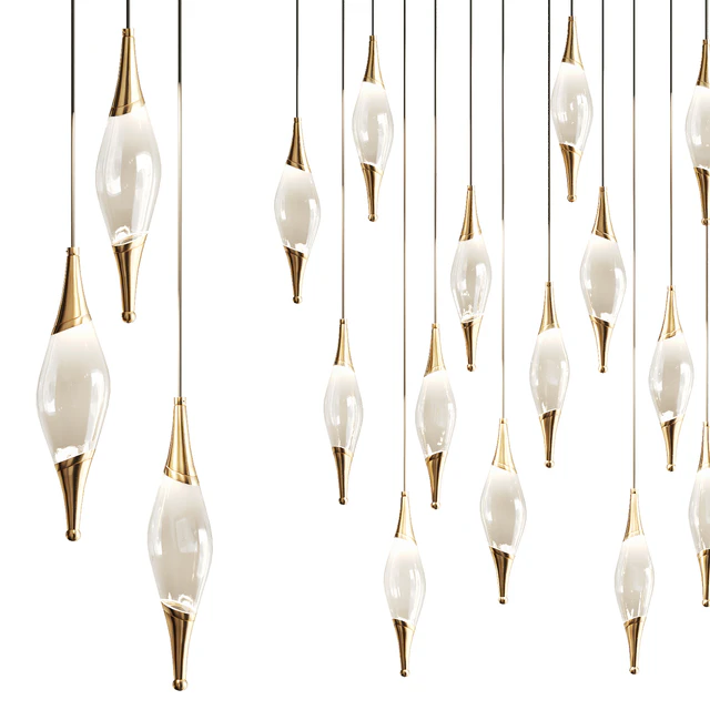 Drop pendant lamp with metal tips FAME — Descargar