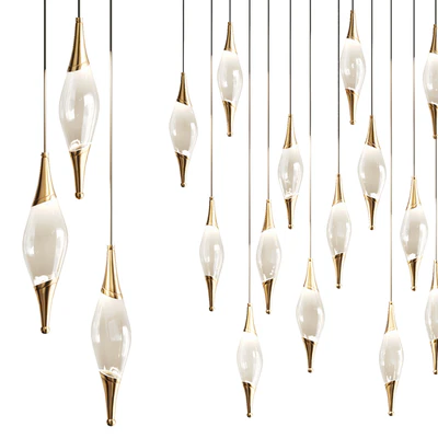 Drop pendant lamp with metal tips FAME — Ver 1