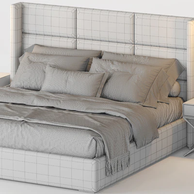 RH Modena Rectangular Channel Shelter Fabric Platform Bed — Ver 2