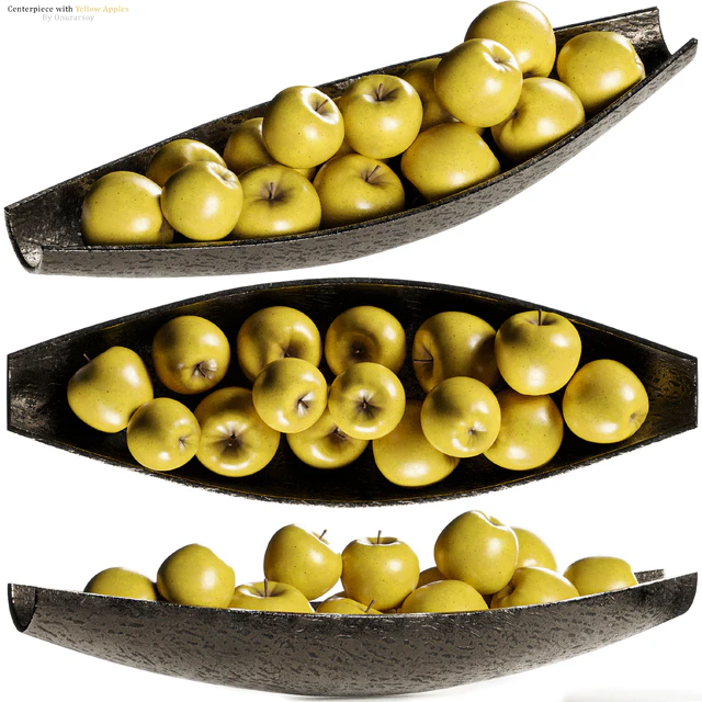 Allegra Centerpiece Bowl with Yellow Apples — Descargar