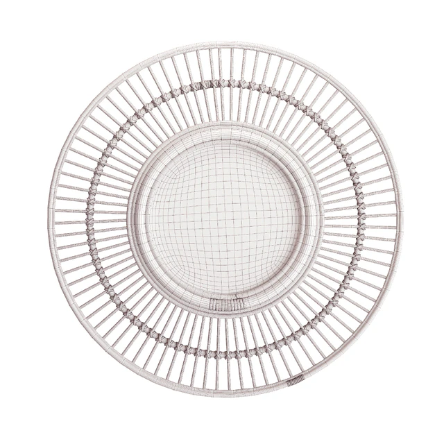 Round rattan mirror Nogu — Descargar