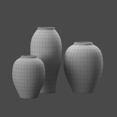 Artisan Hand Painted Terracotta Blue Vases — Вид 2