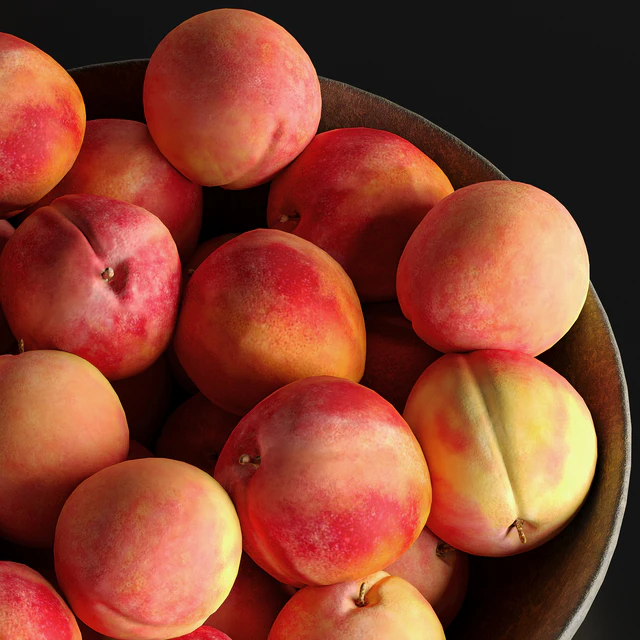 Peaches in a Ceramic Bowl — Скачать