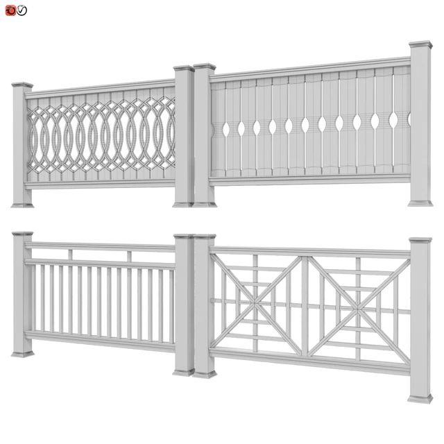 Set of handrails and terrace railing 4 — Descargar