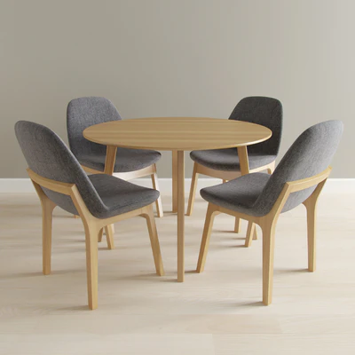 Modern Dining Table + Eiffel Wood Chair — Вид 1