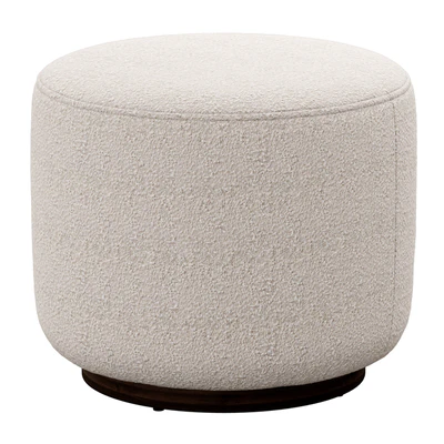 Sinclair Round Boucle Ottoman Whistler Oyster Suede by Four Hands — Ver 1