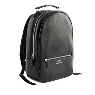 leather backpack black by polo ralph lauren — download