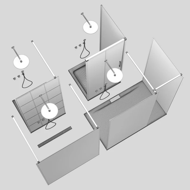 Set of shower cabins Radaway set 47 — Descargar