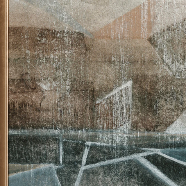 Neutral Mountain Landscape Large Textural Wall Art C-796 — Скачать