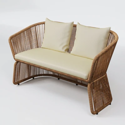 Sofa Saint-Tropez beige wicker — Ver 2