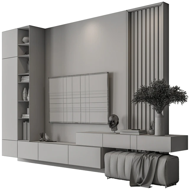 TV Wall Wood and Concrete - Set 112 — Скачать