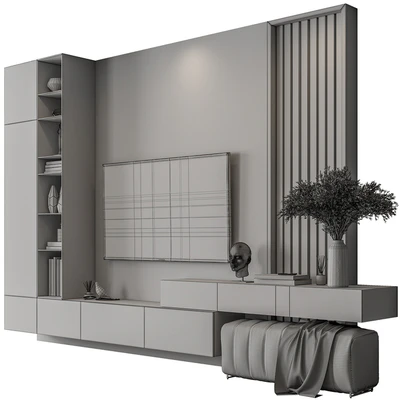 TV Wall Wood and Concrete - Set 112 — Вид 3