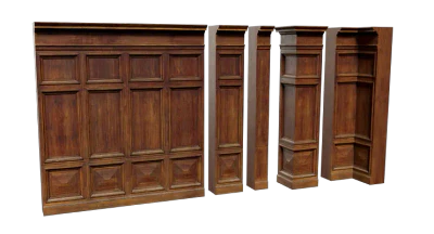 historic palace interior wall wood set 001 — Download