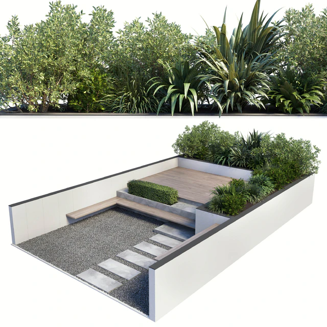 Backyard - Urban Environment Urban Furniture Green Benches 19 — Скачать