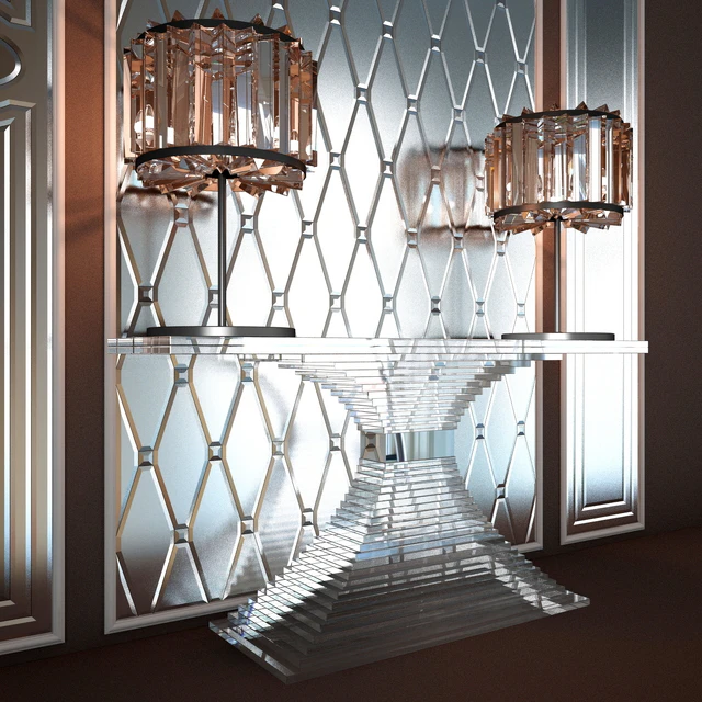 HOME CONCEPT Консоль, зеркала фацет,  светильник настольный — Скачать
