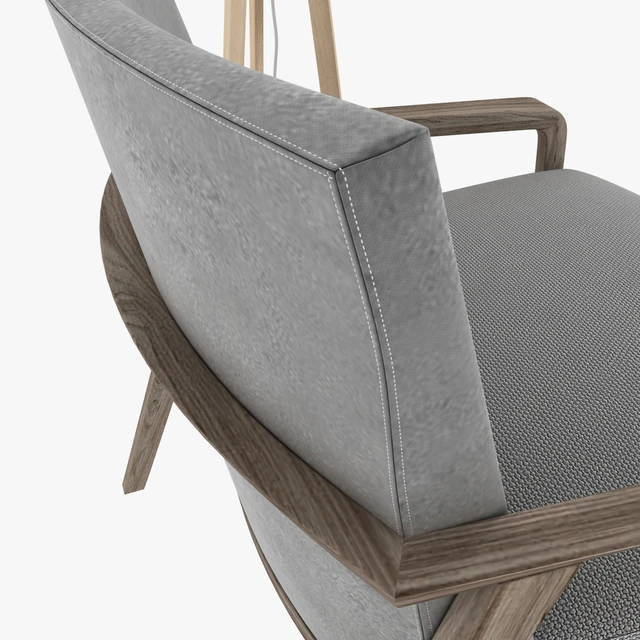 Riva 1920 noble armchair and Jackson Floor Lamp by Crate and Barrel — Скачать