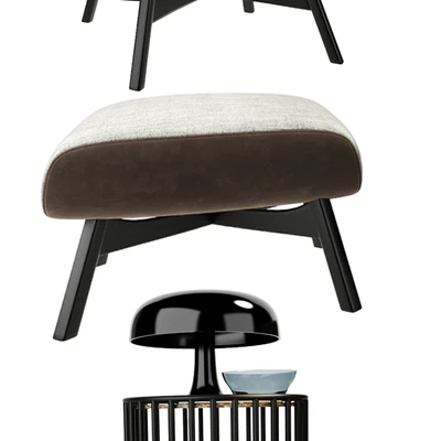 Minotti Russell Arm Chair With Ottoman And Table — Вид 2