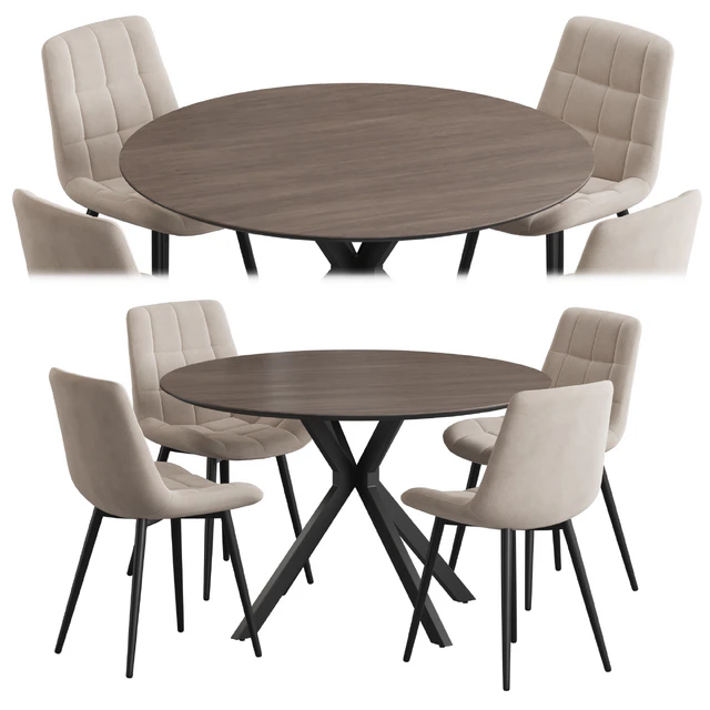 Ralf table Hoff chair Dining set — Скачать