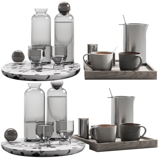 128 eat and drinks decor set 02 coffee and water kit 02 — Скачать