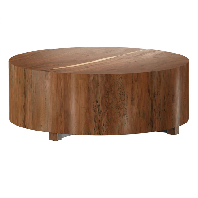 Dillon Natural Yukas Round Wood Coffee Table (Crate and Barrel) — Descargar