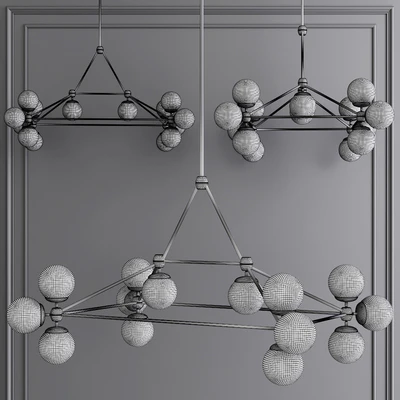 Modo Rectangle Chandelier 14 Globes Bronze and Smoke Glass — Вид 2