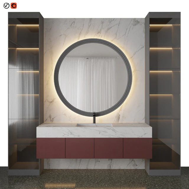 Marble Red Bathroom — Скачать