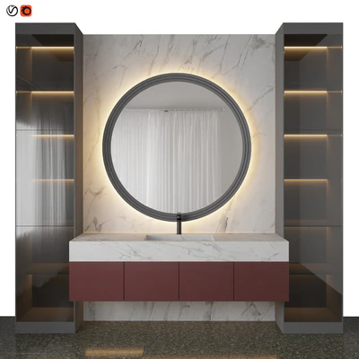 Marble Red Bathroom — Вид 1