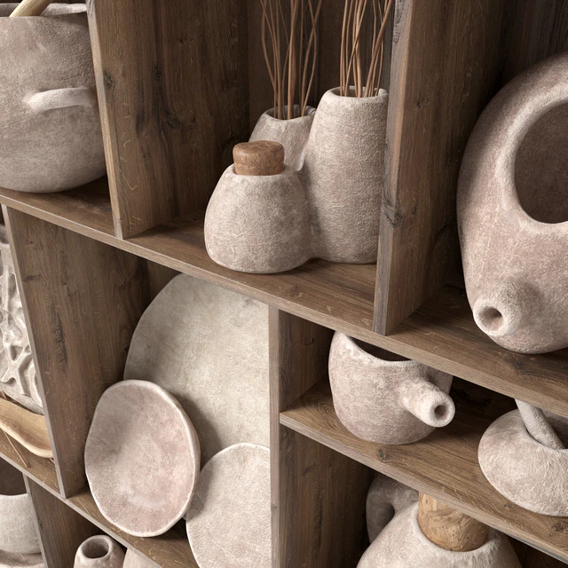 Dishes clay rack n3 / Rack with clay dishes — Descargar
