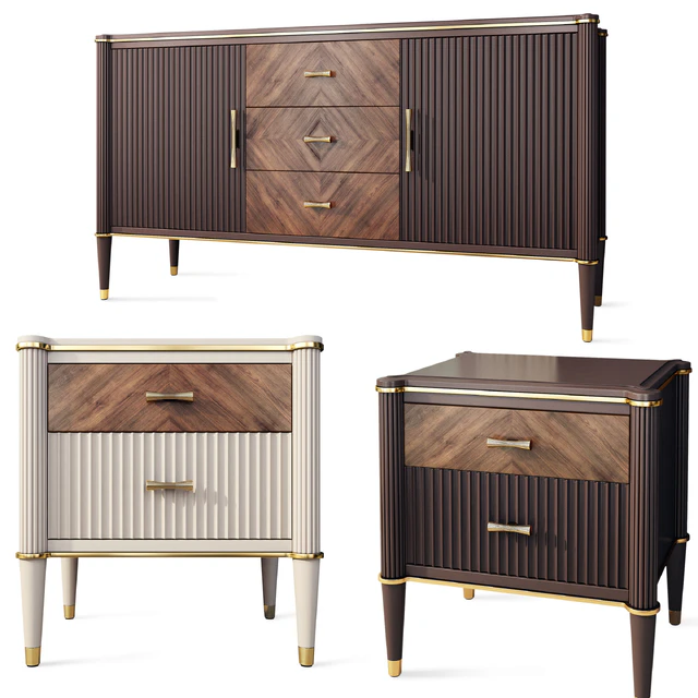 Chest of drawers and bedside tables Venice. Nightstand, sideboard by Classico Italiano — Descargar