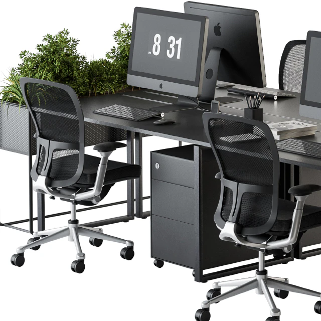 Office Furniture - employee Set - Plants Box Divider 34 — Descargar