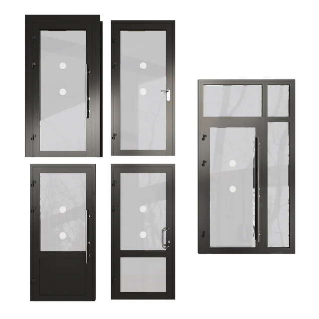 Противопожарные витражные двери 02 — Скачать