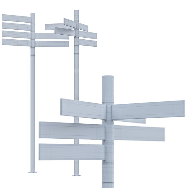 Park Benches, Urn and Direction Signs by mmcite — Download