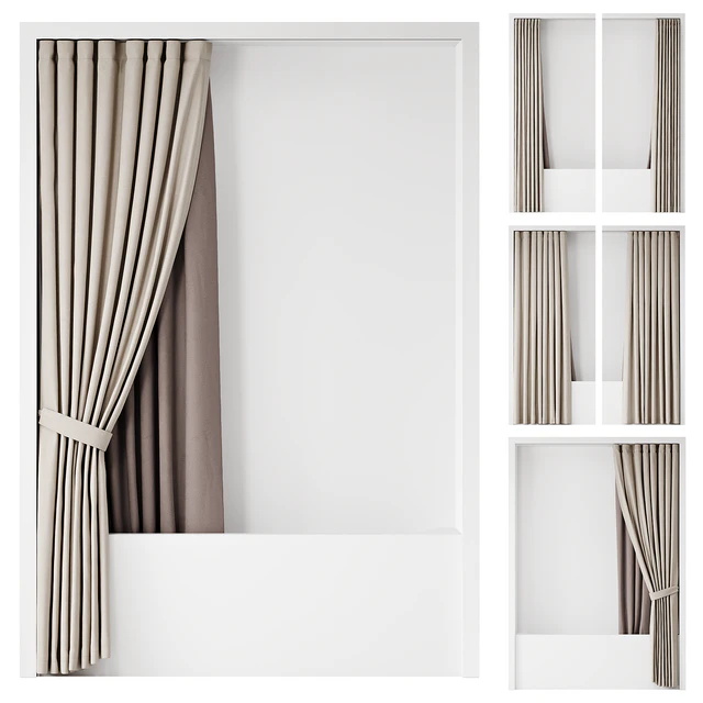 Double bath curtain on ceiling cornice — Descargar