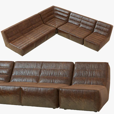 Restoration Hardware Chelsea Leather Square Corner Sectional — Ver 1
