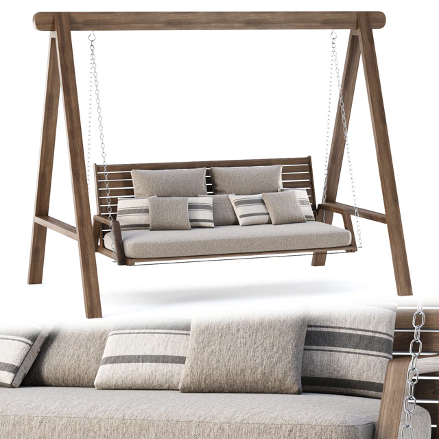 Mary wooden double garden swing MR45 by Bpoint Design / Деревянные садовые качели — Скачать