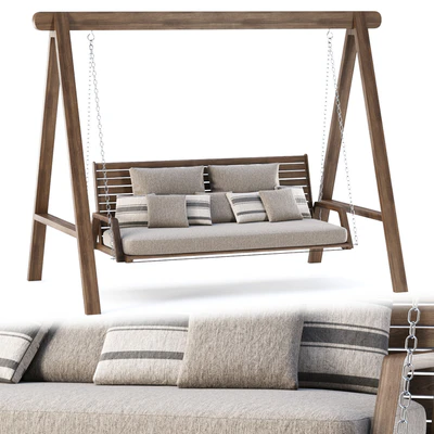 Mary wooden double garden swing MR45 by Bpoint Design / Деревянные садовые качели — Вид 1