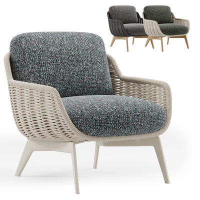 Outdoor Garden Woven Lounge Armchair Belt Cord — Ver 1