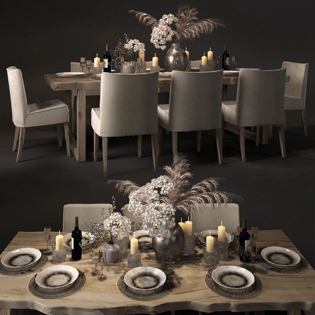 Table with slabs with Pottery Barn chairs and Crate and Barrel — Descargar