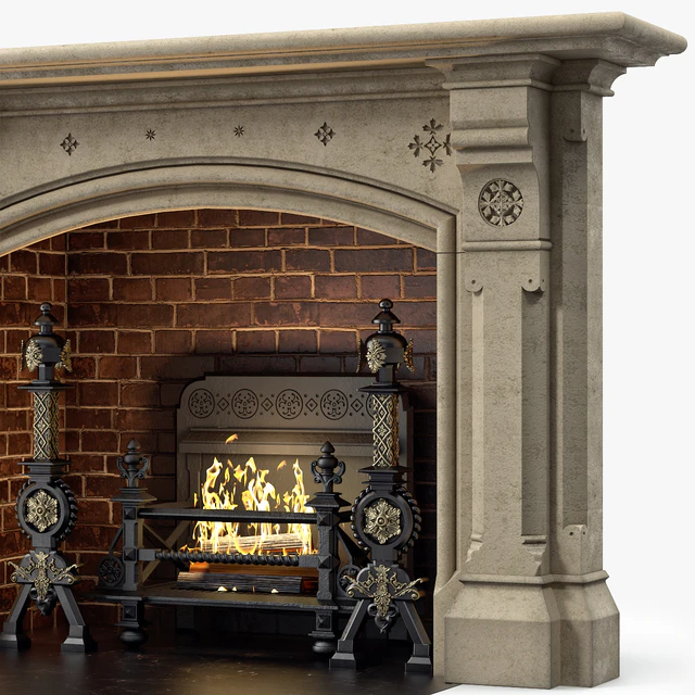 Westland London A Large Yorkstone Gothic Style Antique Fireplace Stock No 14223 — Descargar