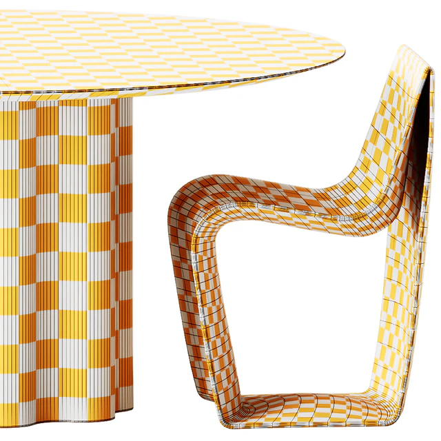 Saba Italia Teatro Magico Round Dining Table and MDF Italia Sign Matt Chair — Скачать