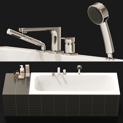 Villeroy and Boch Bathtub and Tap with Cosmetics — View 1