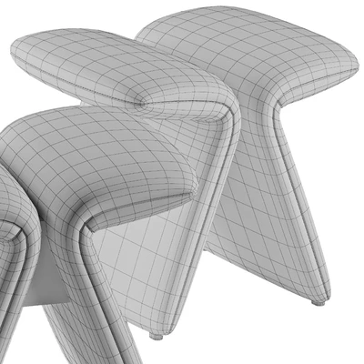 Butterfly stool leather and boucle — Ver 2