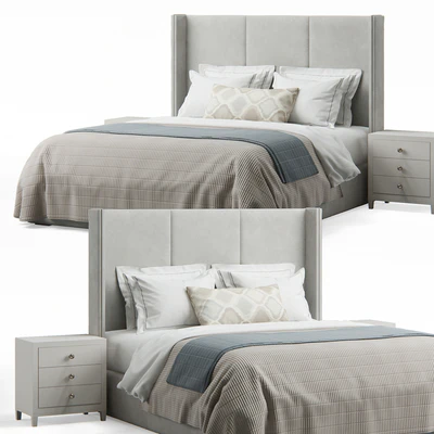 Striped Headboard Bed — Вид 1