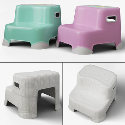 Children's step stool for a bathroom — Ver 3