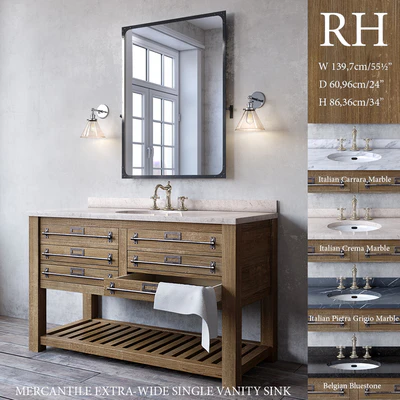 MERCANTILE EXTRA-WIDE SINGLE VANITY SINK — Вид 1