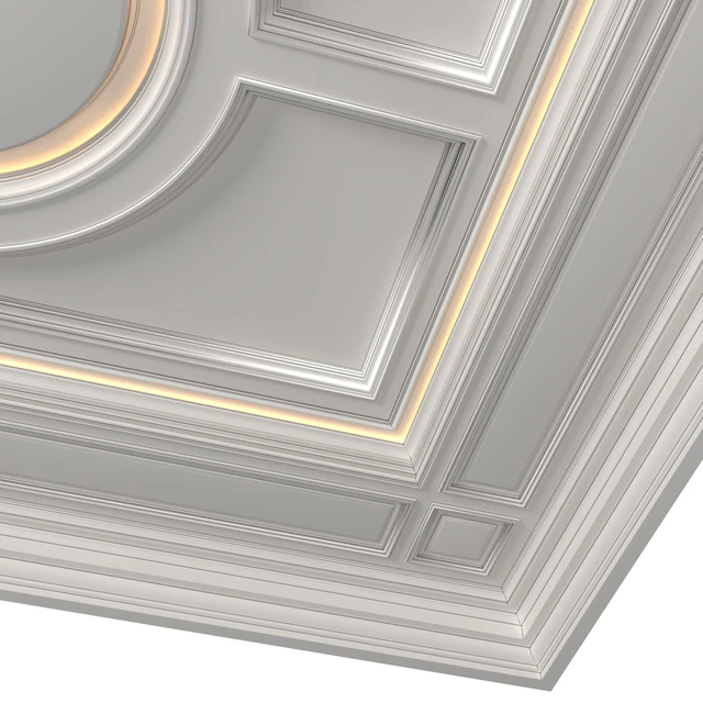 Кессонный потолок с подсветкой в классическом стиле .Modern coffered illuminated ceiling — Скачать